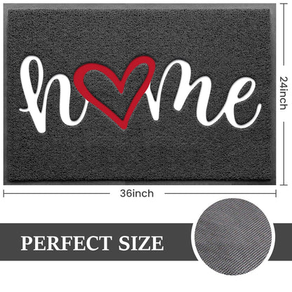 BeneathYourFeet Door Mat (30"x17.5",Black), Welcome Mat Low Profile Front Doormat Floor Mat Non Slip Rugs for Entryway, Patio, High Traffic Areas