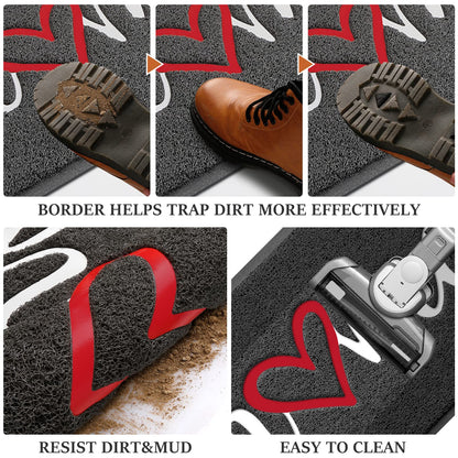 BeneathYourFeet Door Mat (30"x17.5",Black), Welcome Mat Low Profile Front Doormat Floor Mat Non Slip Rugs for Entryway, Patio, High Traffic Areas