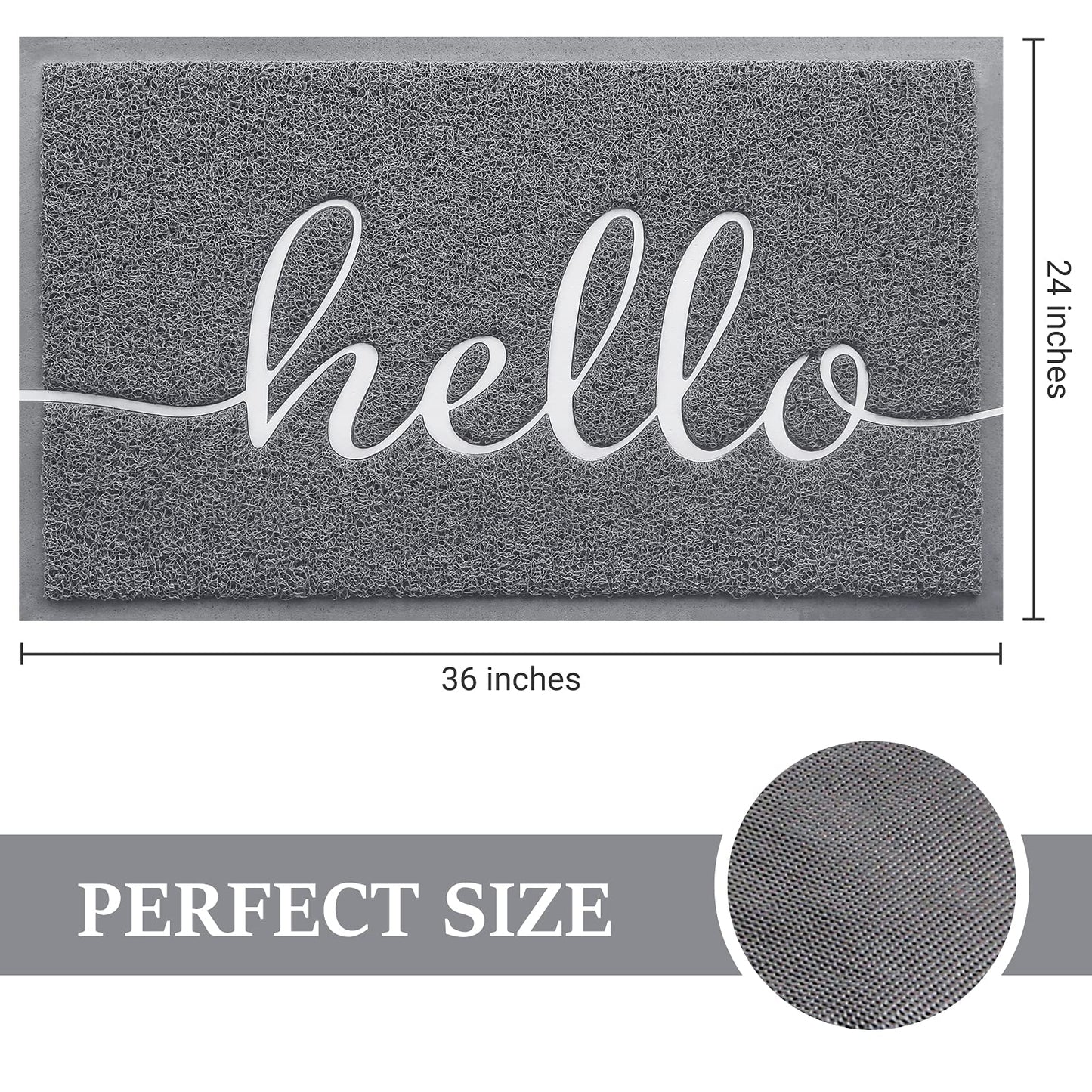 BeneathYourFeet Door Mat (30"x17.5",Black), Welcome Mat Low Profile Front Doormat Floor Mat Non Slip Rugs for Entryway, Patio, High Traffic Areas