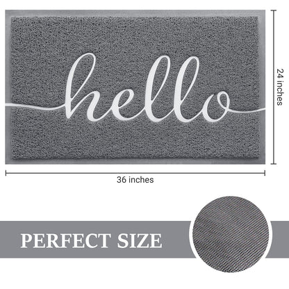 BeneathYourFeet Door Mat (30"x17.5",Black), Welcome Mat Low Profile Front Doormat Floor Mat Non Slip Rugs for Entryway, Patio, High Traffic Areas