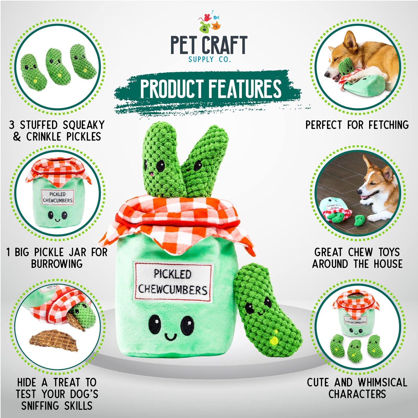 Pet Craft Supply Hide and Seek Plush Dog Toys Crinkle Squeaky Interactive Burrow Activity Puzzle Chew Fetch Treat Hiding Brain Stimulating Cute Funny Toy Bundle Pack for Small and Medium Dogs Puppies