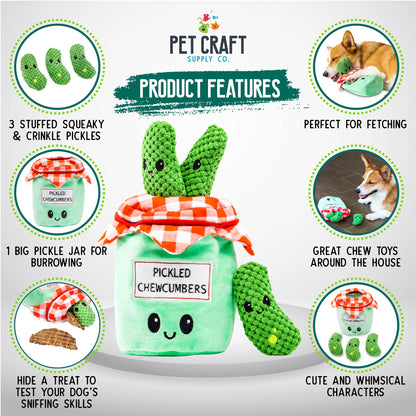 Pet Craft Supply Hide and Seek Plush Dog Toys Crinkle Squeaky Interactive Burrow Activity Puzzle Chew Fetch Treat Hiding Brain Stimulating Cute Funny Toy Bundle Pack for Small and Medium Dogs Puppies