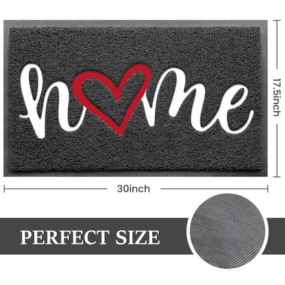 BeneathYourFeet Door Mat (30"x17.5",Black), Welcome Mat Low Profile Front Doormat Floor Mat Non Slip Rugs for Entryway, Patio, High Traffic Areas