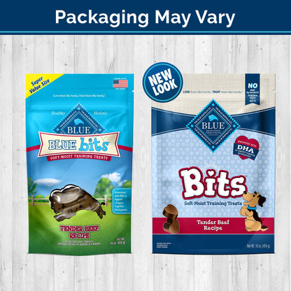 Blue Buffalo Bits Soft Dog Treats for Training, Made with Natural Ingredients & Enhanced with DHA, Beef Recipe, 19-oz Bag