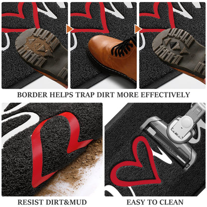 BeneathYourFeet Door Mat (30"x17.5",Black), Welcome Mat Low Profile Front Doormat Floor Mat Non Slip Rugs for Entryway, Patio, High Traffic Areas