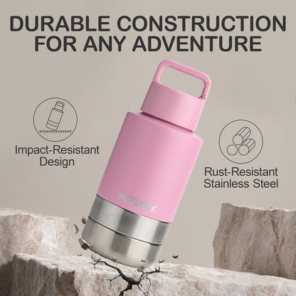 Insulated Dog Travel Water Bottle With Detachable Bowls, Ideal Dog Mom Gifts for Women, Portable Water Bottle Dispenser, For Walking, Hiking, Camping, Outdoor (Pink:Best Dog Mom, 32 Oz)