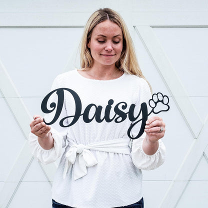Personalized Metal Pet Name with Paw | Custom Metal Décor | Dog Name Sign | Gift for Dog Mom Dad | Pet Loss Memorial Gift